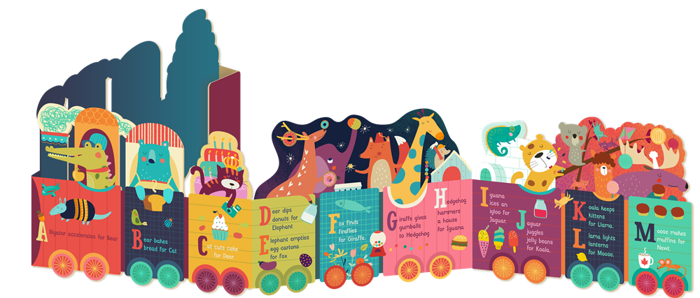 Alphatrain - Illustrated Alphabet Kids Book