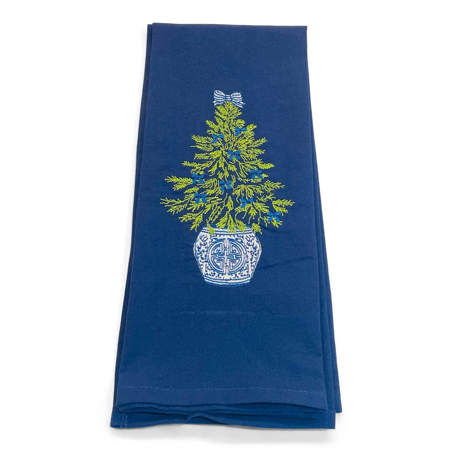 Towel - Chinoiserie Tree with Blue Bows