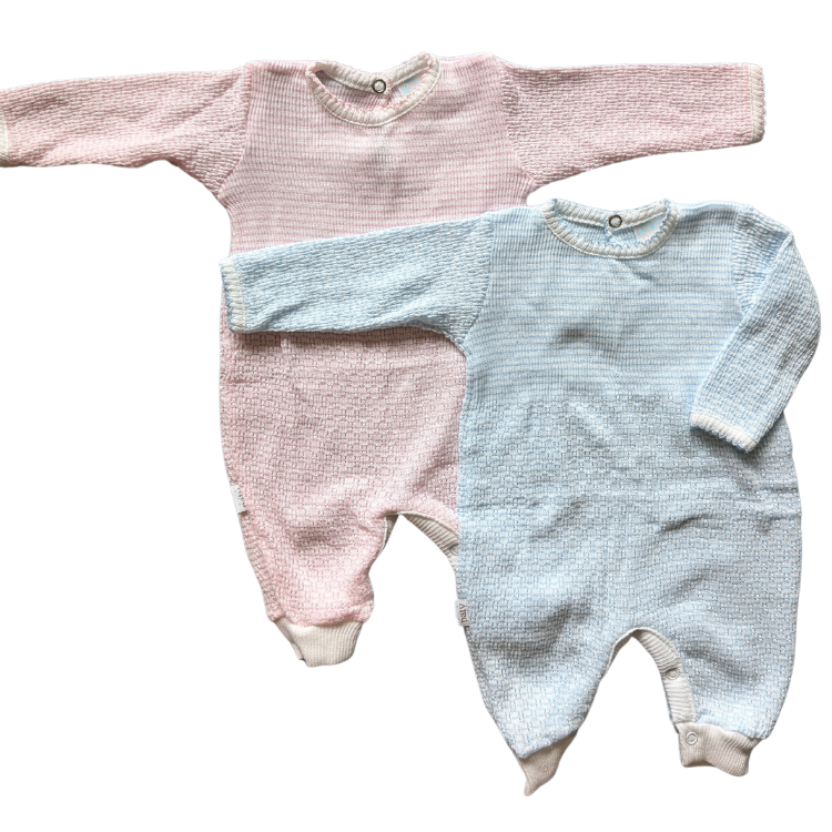 Newborn Paty Knit Romper - Solid Color Long Sleeve