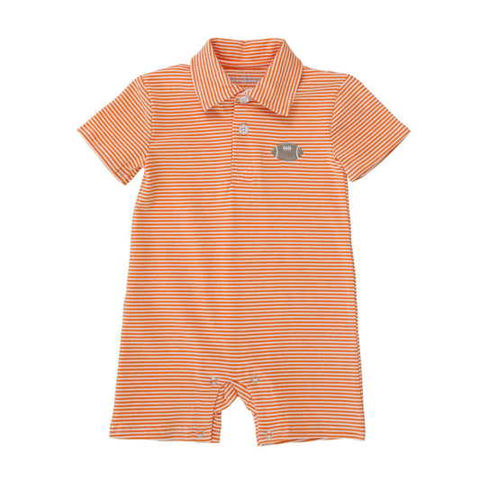 Football Polo Romper - Orange