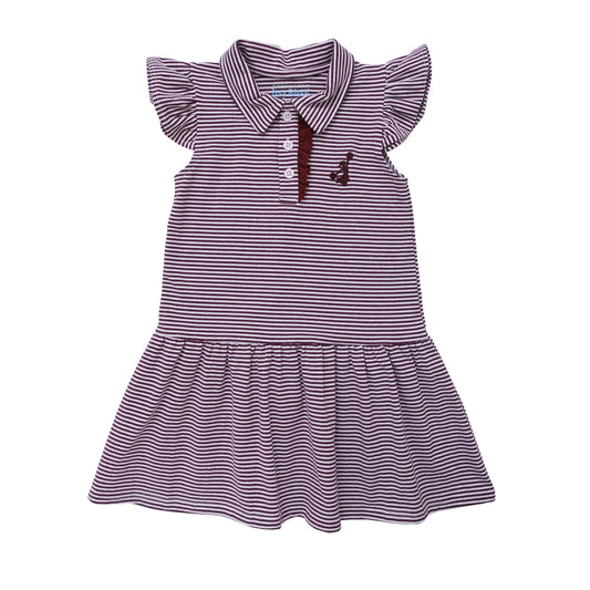 Football Polo Dress - Maroon