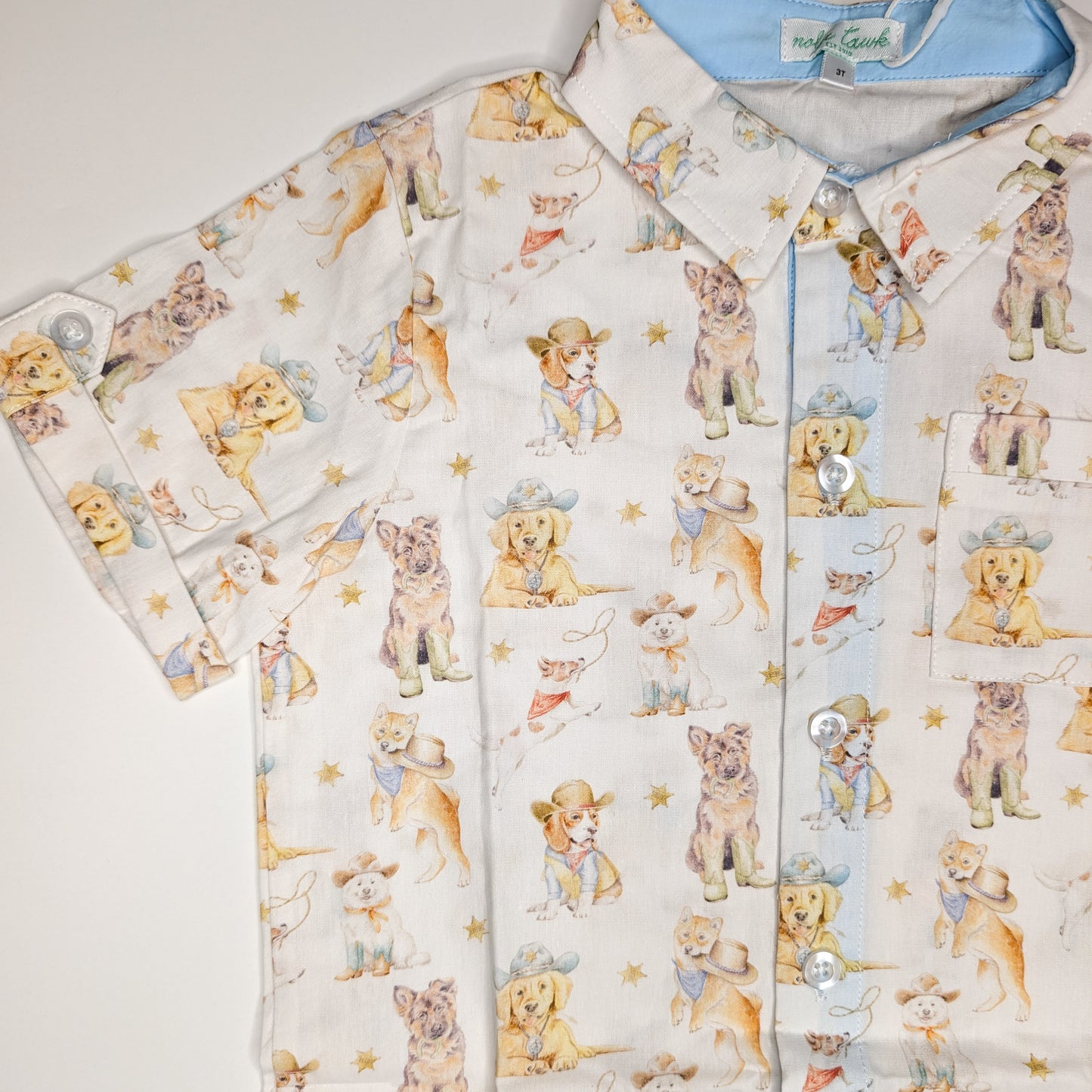 Cowboy Pups - Boys Button Down