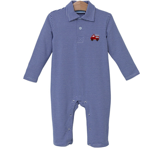 Firetruck Collared Romper