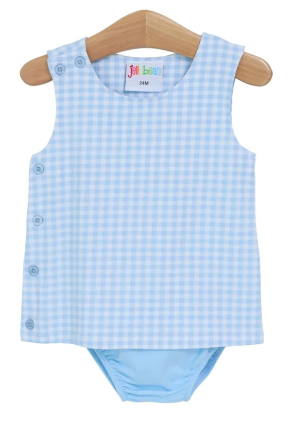 Charlie Diaper Set- Light Blue Gingham