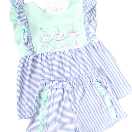 Sailboat Flutter Short Set