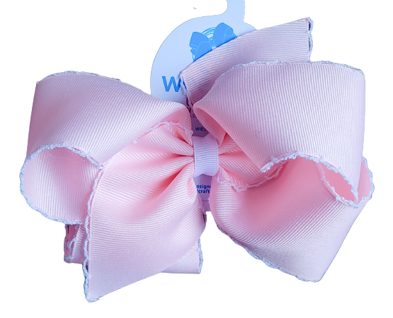 Plain Pink Moonstitch Bow - King
