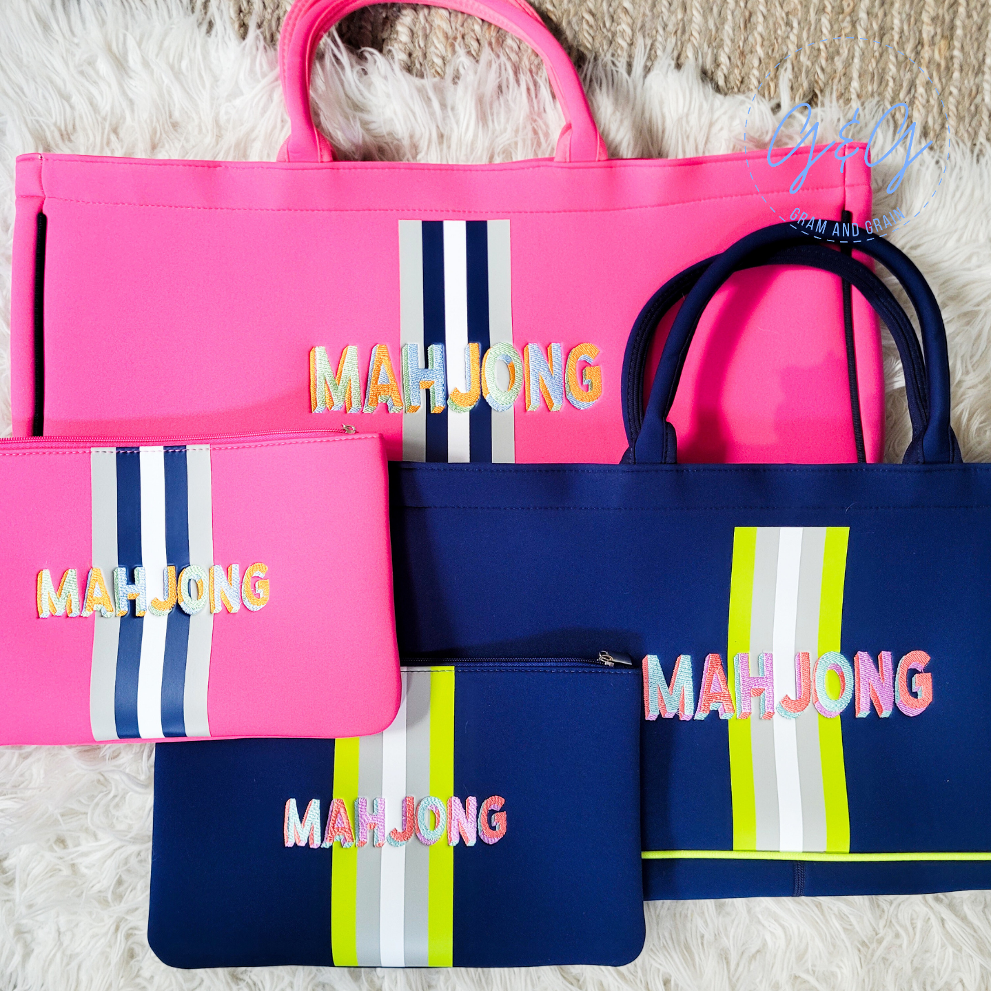 Neoprene Mahjong Bag Set