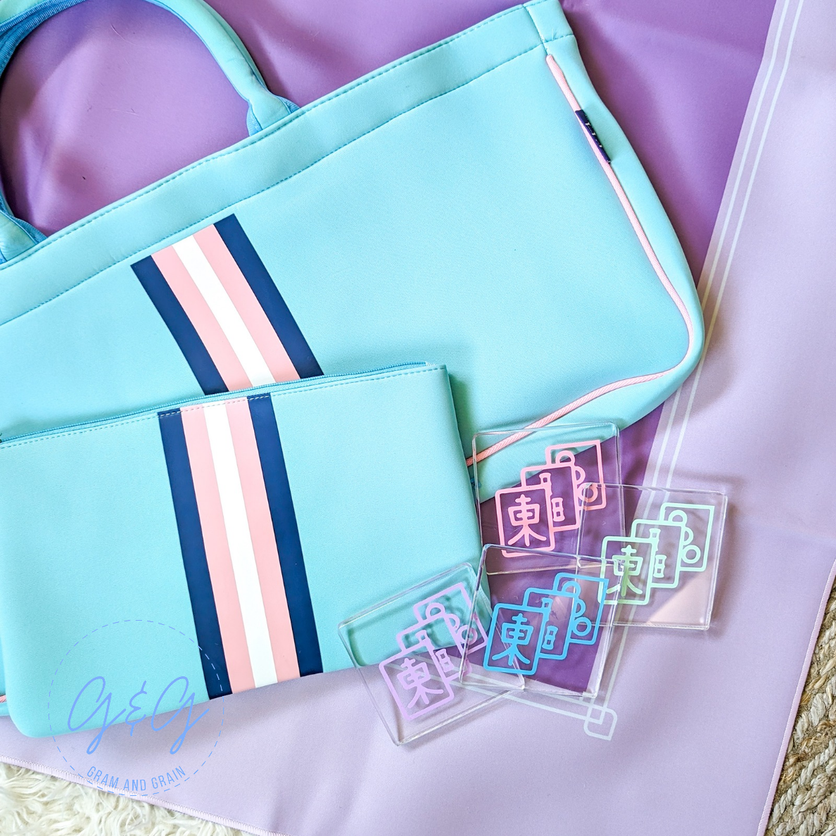 Neoprene Mahjong Bag Set