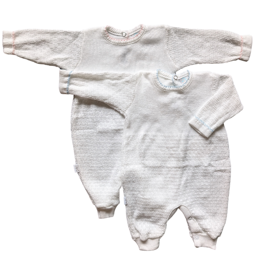 Newborn Paty White Romper - Long Sleeve