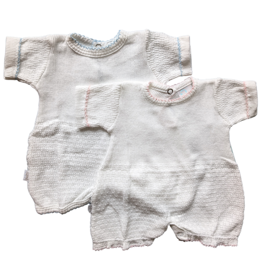 Newborn Paty White Romper - Short Sleeve