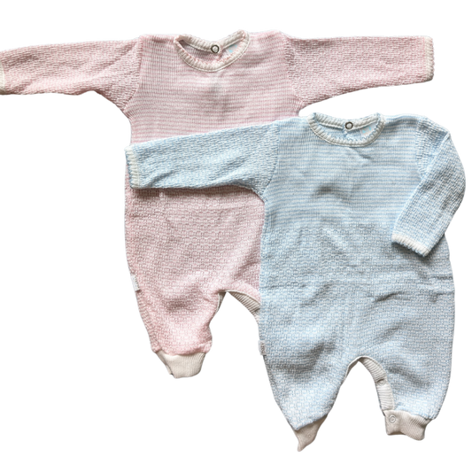 Newborn Paty Knit Romper - Solid Color Long Sleeve