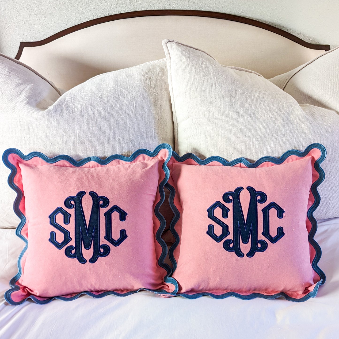 Applique Monogram Throw Pillow