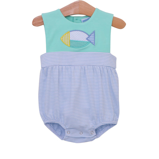 Color Block Fish Sun Suit