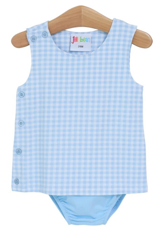 Charlie Diaper Set- Light Blue Gingham