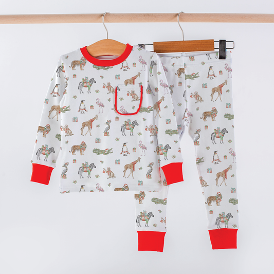 Jungle All the Way Organic Cotton Kids Christmas Pajamas