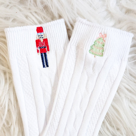 Christmas Cabled Dress Socks