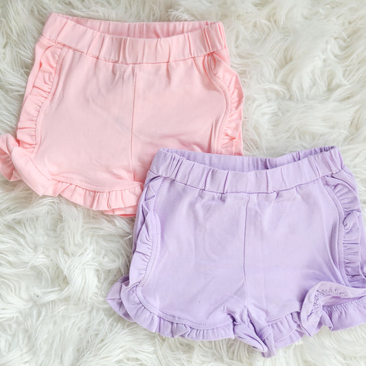 Ruffle Shorts - Lavender