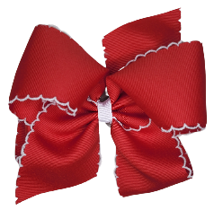 Plain Red Moonstitch Bow - King